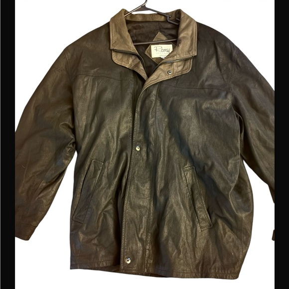 Remy mens Leather lightweight coat size 46 black - Picture 1 of 7